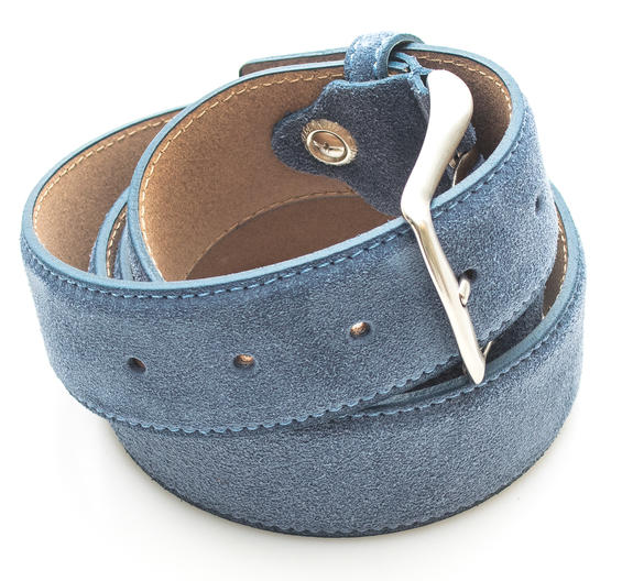 belt CASUAL, in suede leather scubablue - Belts