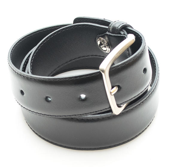 belt CLASSIC, in leather, Made in Italy BLACK - Belts