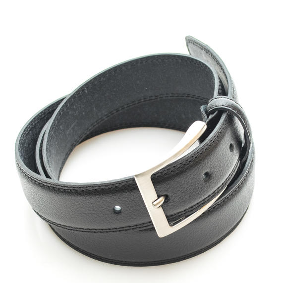 belt CLASSIC, in hammered leather BLACK - Belts