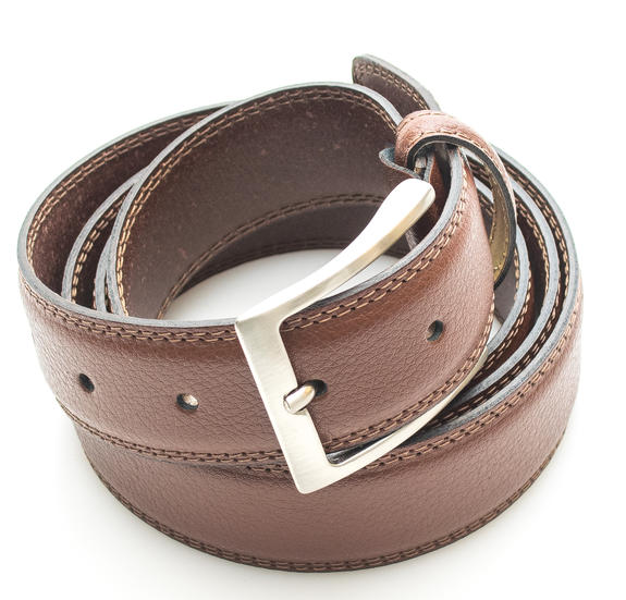 belt CLASSIC, in hammered leather COGNAC - Belts