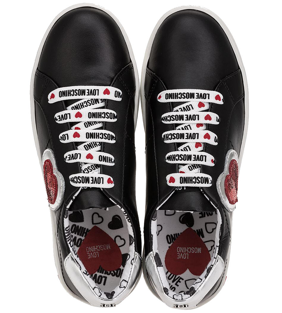 love moschino embellished trainer in black