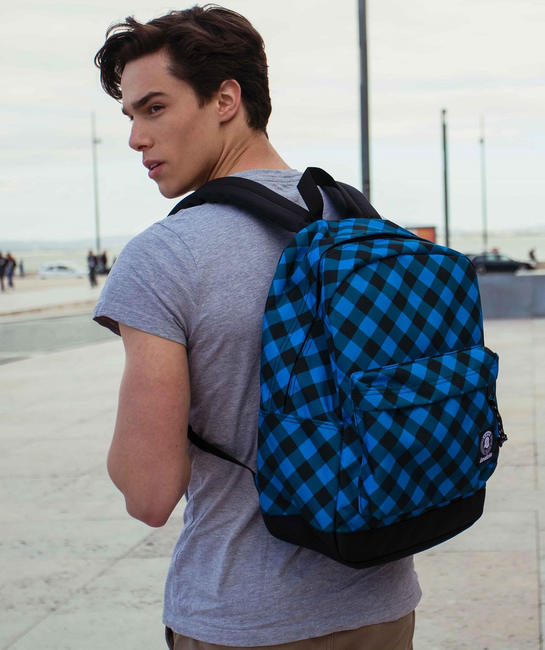 backpack CARLSON Fantasy, PC holder 13 " Blue Plaid - Backpacks & School and Leisure