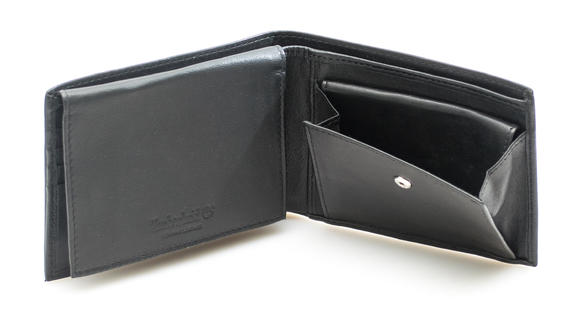 wallet Leather, with flap BLACK - Men’s Wallets