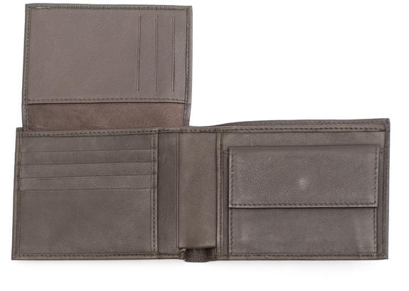 wallet Leather, with flap DarkBrown - Men’s Wallets