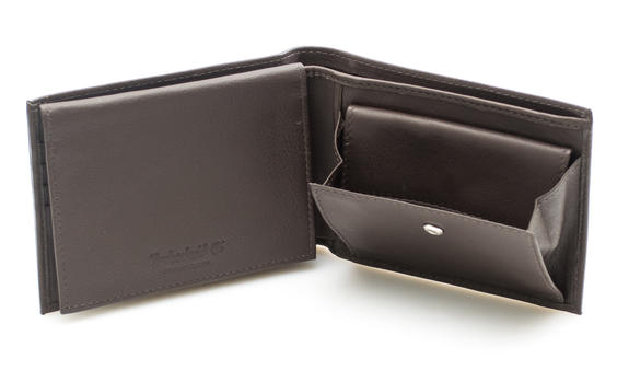 wallet Leather, with flap DarkBrown - Men’s Wallets