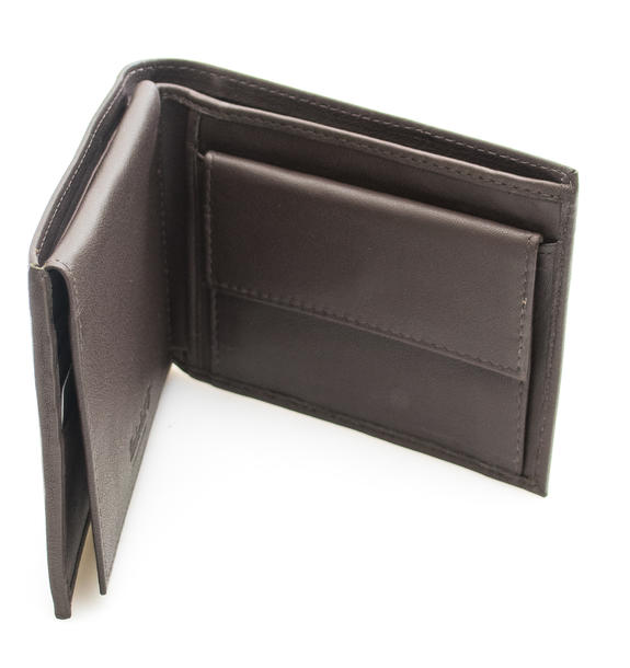 wallet Leather, with flap DarkBrown - Men’s Wallets