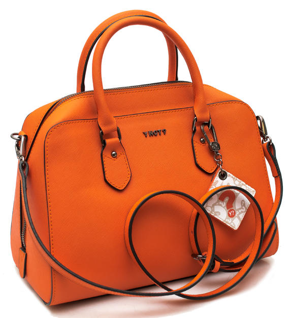 Saffiano Trunk bag with shoulder strap ORANGE - Women&rsquo;s Bags