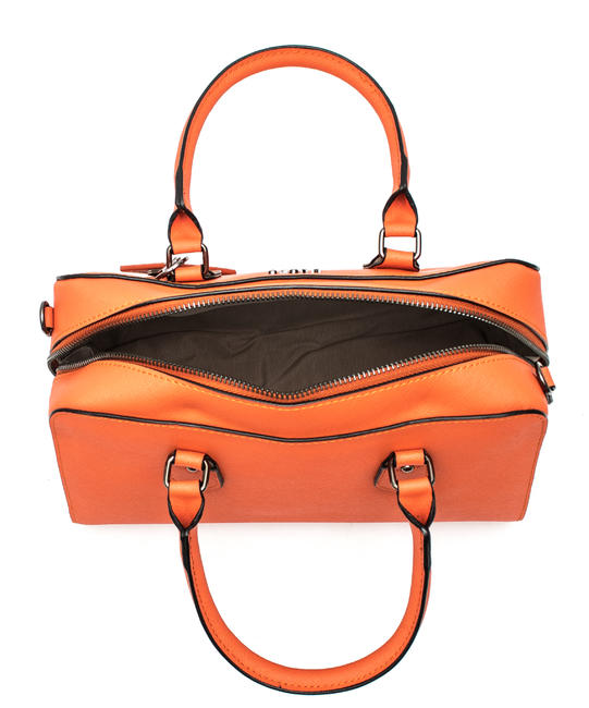 Saffiano Trunk bag with shoulder strap ORANGE - Women&rsquo;s Bags