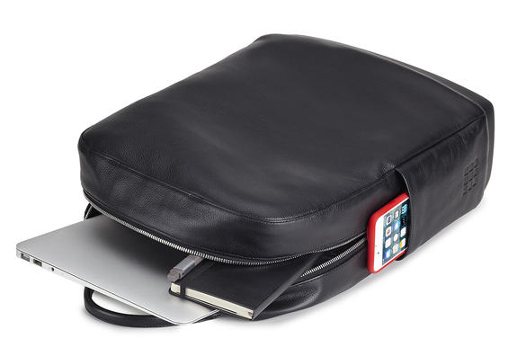 MOLESKINE backpack CLASSIC LEATHER, PC holder 15 " black - Laptop backpacks