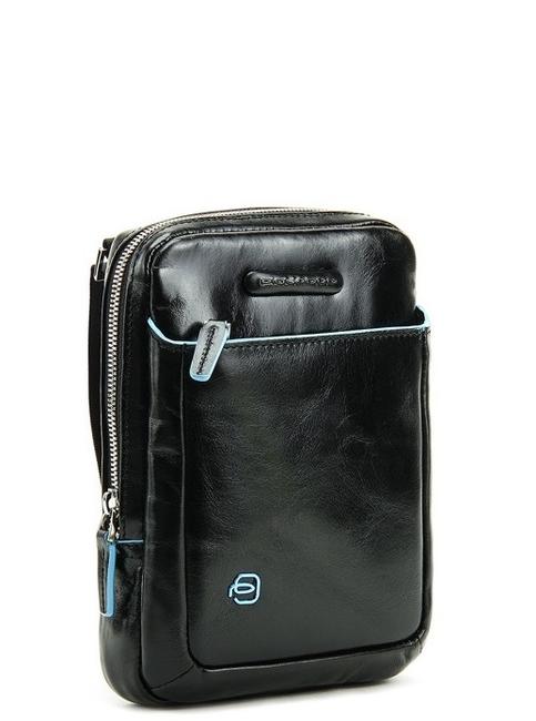 bag BLUE SQUARE, tablet holder, in leather Black - Over-the-shoulder Bags for Men