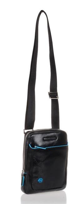 bag BLUE SQUARE, tablet holder, in leather Black - Over-the-shoulder Bags for Men
