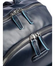 PIQUADRO backpack BLUE SQUARE line, leather blue - Laptop backpacks - 3