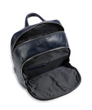 PIQUADRO backpack BLUE SQUARE line, leather blue - Laptop backpacks - 4