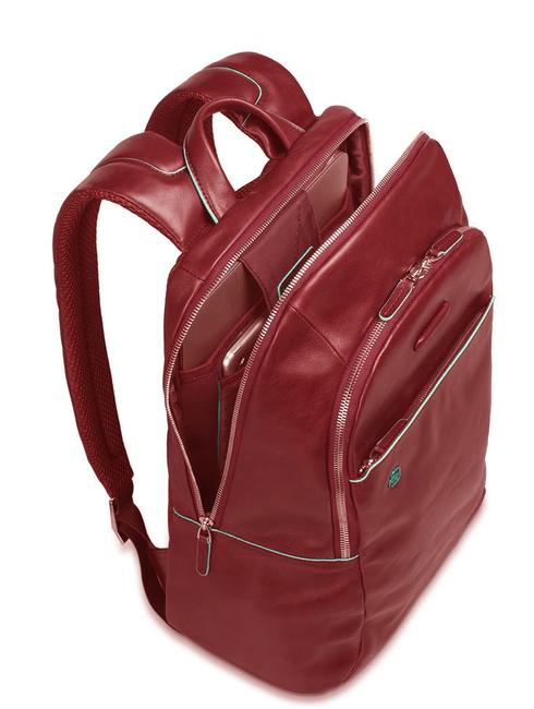 backpack BLUE SQUARE line, leather RED - Laptop backpacks