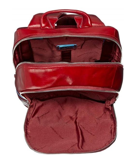 backpack BLUE SQUARE line, leather RED - Laptop backpacks