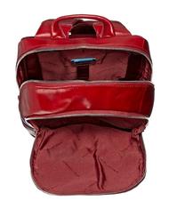 PIQUADRO backpack BLUE SQUARE line, leather RED - Laptop backpacks - 4