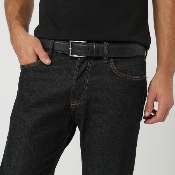 belt CLASSIC, in hammered leather BLUE - Belts