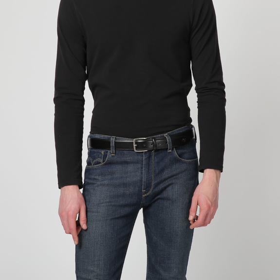 belt CLASSIC, in leather, Made in Italy BLACK - Belts