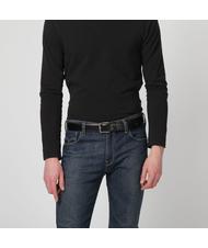 TIMBERLAND belt CLASSIC, in leather, Made in Italy BLACK - Belts - 5