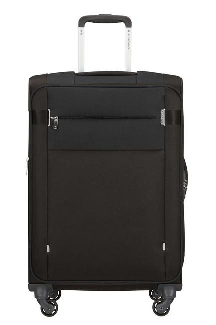 trolley CITYBEAT, ultralight hand luggage, expandable BLACK - Semi-rigid Trolley Cases