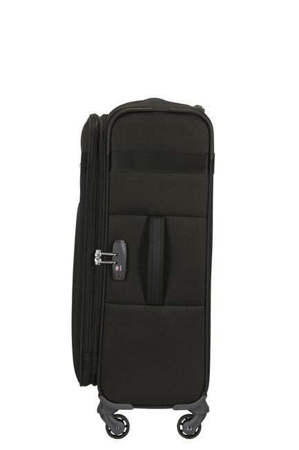 trolley CITYBEAT, ultralight hand luggage, expandable BLACK - Semi-rigid Trolley Cases