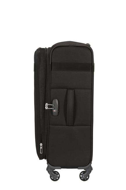 trolley CITYBEAT, ultralight hand luggage, expandable BLACK - Semi-rigid Trolley Cases