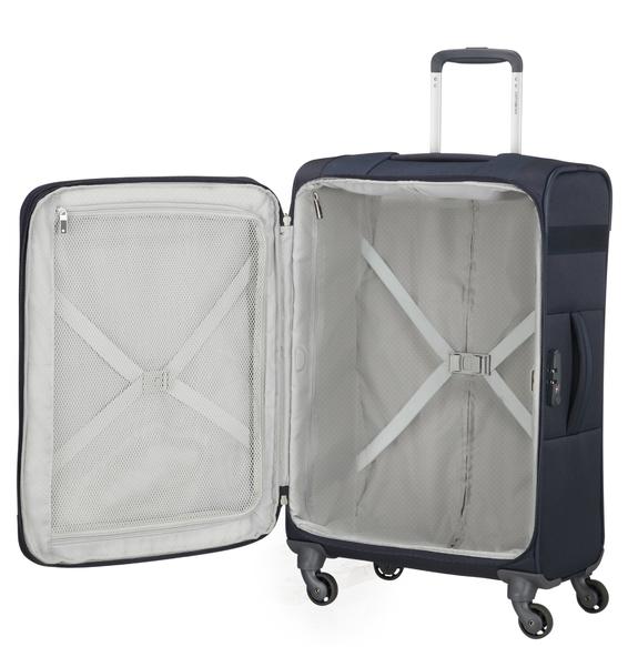 trolley CITYBEAT, ultralight hand luggage, expandable blu navy - Semi-rigid Trolley Cases