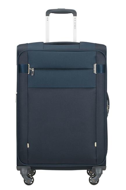 trolley CITYBEAT, ultralight hand luggage, expandable blu navy - Semi-rigid Trolley Cases