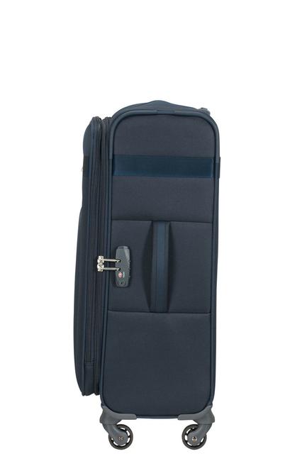 trolley CITYBEAT, ultralight hand luggage, expandable blu navy - Semi-rigid Trolley Cases