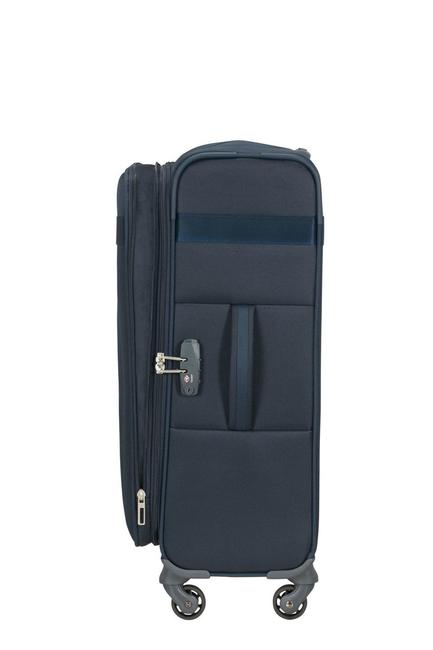 trolley CITYBEAT, ultralight hand luggage, expandable blu navy - Semi-rigid Trolley Cases