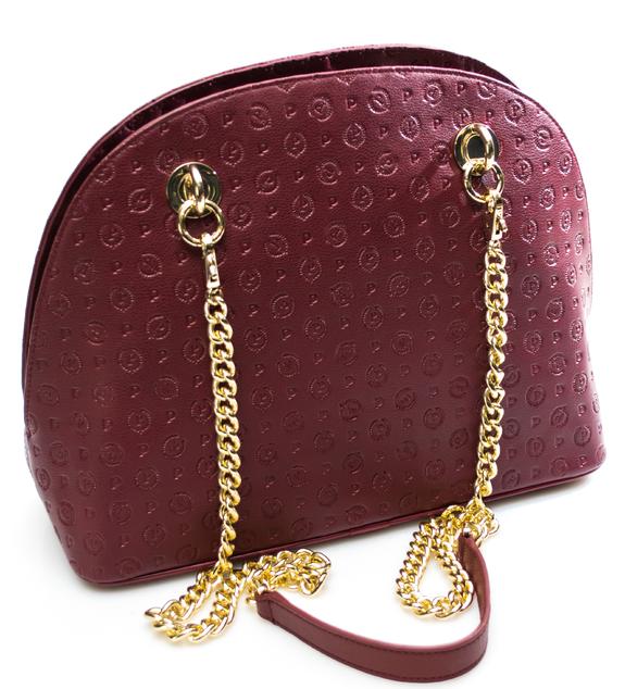 Heritage Embossed Handbag; with shoulder strap bordeaux - Women&rsquo;s Bags