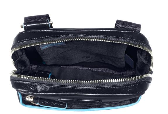 bag BLUE SQUARE, tablet holder, in leather blue - Over-the-shoulder Bags for Men