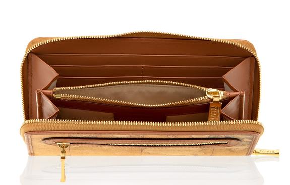 Wallet ALVIERO MARTINI 1 ^ CLASSE GEO CLASSIC, Zip Around, ultra-thin NATURAL - Women’s Wallets