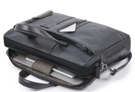 folder URBAN, PC holder 15,6 ", in leather Black - Work Briefcases
