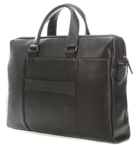folder URBAN, PC holder 15,6 ", in leather Black - Work Briefcases