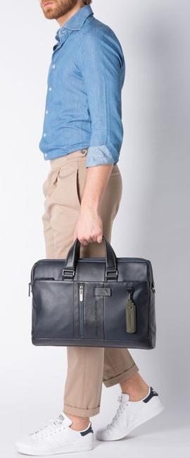 folder URBAN, PC holder 15,6 ", in leather Black - Work Briefcases