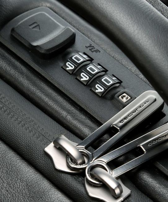 backpack URBAN FAST-CHECK, PC holder 15,6 ", in leather Black - Laptop backpacks