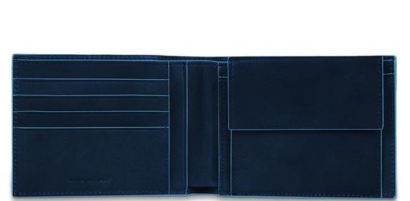 wallet BLUE SQUARE, in leather, with RFID blue - Men’s Wallets