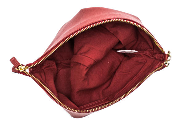  Clutch bag with cuff, in leather RED - Women’s Bags