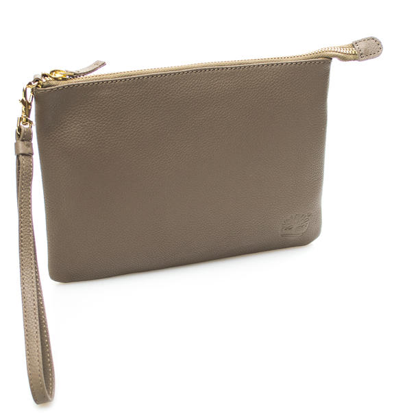clutch bag Textured leather, small size NATURAL - Women’s Bags
