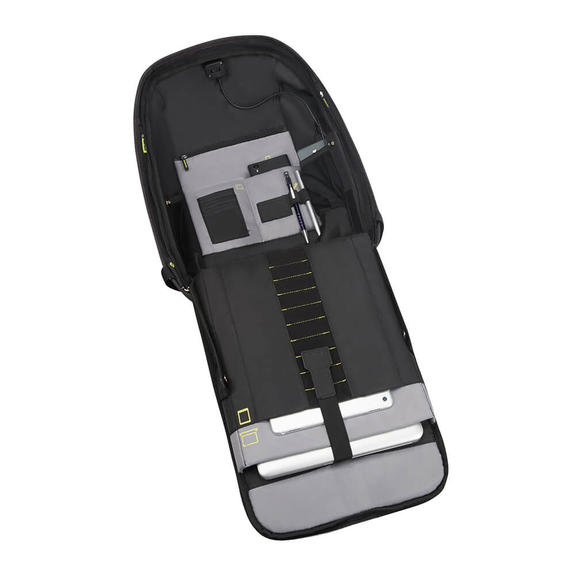 backpack SECURIPAK, with anti-theft system, 15.6” PC case BLACK STEEL - Laptop backpacks