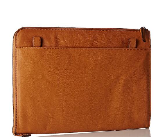 iPad case PIKE, in leather, with shoulder strap LEATHER - Tablet holder& Organizer
