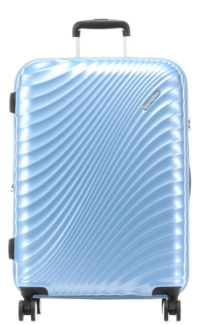 Trolley JETGLAM line, medium size, expandable METALLIC POWDER BLUE - Rigid Trolley Cases