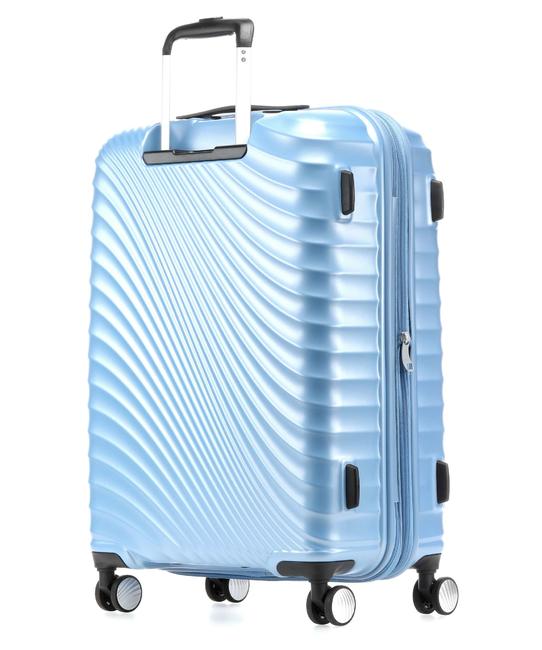 Trolley JETGLAM line, medium size, expandable METALLIC POWDER BLUE - Rigid Trolley Cases