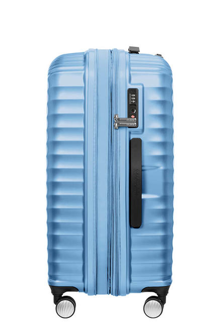 Trolley JETGLAM line, medium size, expandable METALLIC POWDER BLUE - Rigid Trolley Cases