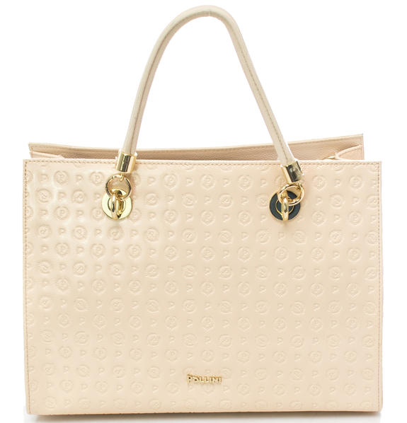 Embossed Heritage Patent leather handbag with shoulder strap nude - Women&rsquo;s Bags