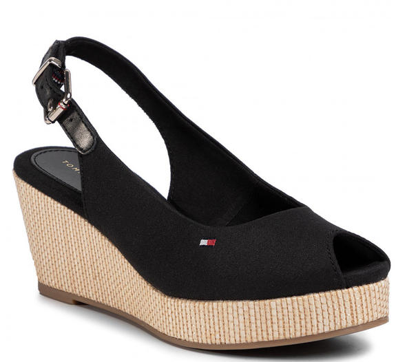 TOMMY HILFIGHER Elba Wedge sandals BLACK - Women&rsquo;s shoes