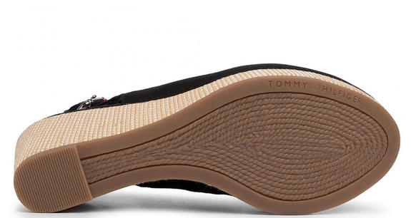 TOMMY HILFIGHER Elba Wedge sandals BLACK - Women&rsquo;s shoes