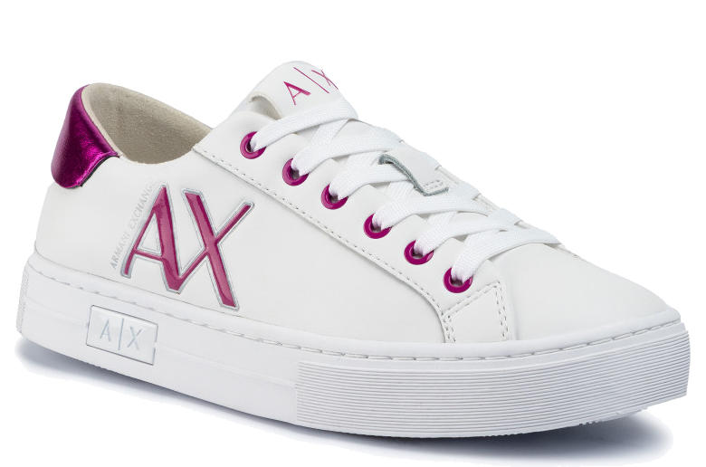 armani exchange white leather sneakers