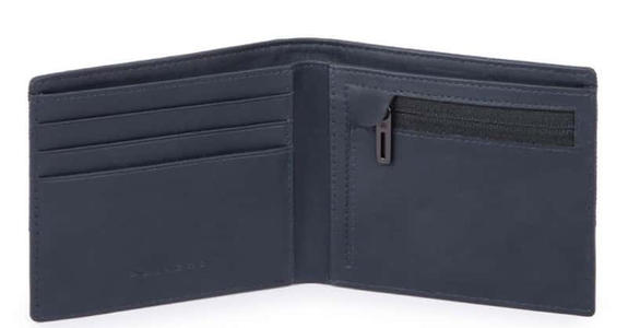  TIROS Wallet in recycled fabric, with coin purse blue - Men&rsquo;s Wallets